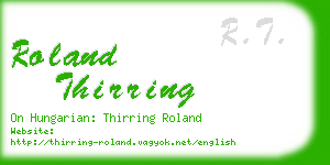 roland thirring business card